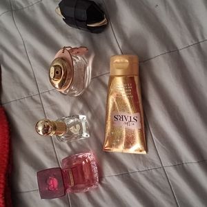 4 perfumes and 1 body cream